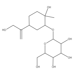(2S,3R,4S,5S,6R)-2-[(1S,2S,5R)-2-hydroxy-5-(3-hydroxyprop-1-en-2-yl)-2-methylcyclohexyl]oxy-6-(hydroxymethyl)oxane-3,4,5-triol结构式
