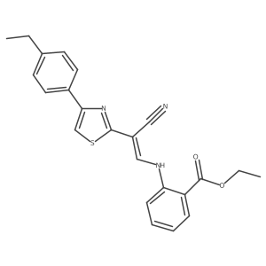 (Z)-ethyl 2-((2-cyano-2-(4-(4-ethylphenyl)thiazol-2-yl)vinyl)amino)benzoate结构式