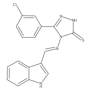 4-(((1H-Indol-3-yl)methylene)amino)-3-(3-chlorophenyl)-1H-1,2,4-triazole-5(4H)-thione Structure