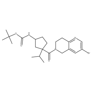 1,1-Dimethylethyl N-[(1R,3S)-3-[(3-bromo-7,8-dihydro-1,6-naphthyridin-6(5H)-yl)carbonyl]-3-(1-methylethyl)cyclopentyl]carbamate Structure