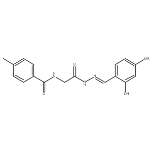 N-[2-[2-[(2,4-dihydroxyphenyl)methylidene]hydrazinyl]-2-oxoethyl]-4-methylbenzamide Structure