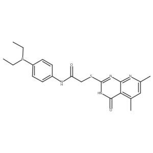 N-(4-Diethylamino-phenyl)-2-(4-hydroxy-5,7-dimethyl-pyrido[2,3-d]pyrimidin-2-ylsulfanyl)-acetamide结构式