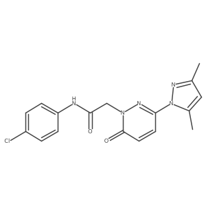 N-(4-chlorophenyl)-2-(3-(3,5-dimethyl-1H-pyrazol-1-yl)-6-oxopyridazin-1(6H)-yl)acetamide结构式