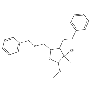 alpha-D-Ribofuranoside, methyl 2-C-methyl-3,5-bis-O-(phenylmethyl)-结构式