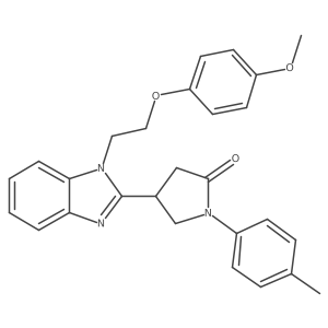 4-{1-[2-(4-methoxyphenoxy)ethyl]-1H-1,3-benzodiazol-2-yl}-1-(4-methylphenyl)pyrrolidin-2-one Structure