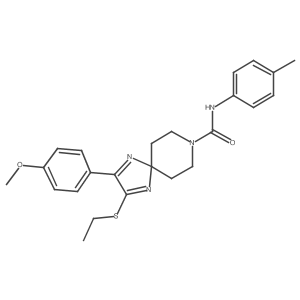 2-(ethylthio)-3-(4-methoxyphenyl)-N-(p-tolyl)-1,4,8-triazaspiro[4.5]deca-1,3-diene-8-carboxamide结构式