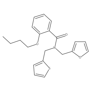 2-butoxy-N-(furan-2-ylmethyl)-N-(thiophen-2-ylmethyl)benzamide结构式