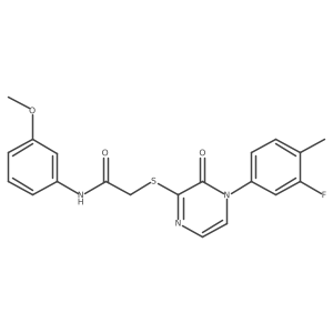 2-((4-(3-fluoro-4-methylphenyl)-3-oxo-3,4-dihydropyrazin-2-yl)thio)-N-(3-methoxyphenyl)acetamide结构式