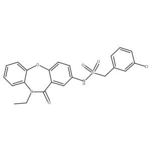 1-(3-chlorophenyl)-N-(10-ethyl-11-oxo-10,11-dihydrodibenzo[b,f][1,4]oxazepin-2-yl)methanesulfonamide结构式