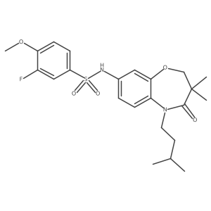 3-fluoro-N-(5-isopentyl-3,3-dimethyl-4-oxo-2,3,4,5-tetrahydrobenzo[b][1,4]oxazepin-8-yl)-4-methoxybenzenesulfonamide结构式