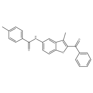 N-(2-benzoyl-3-methyl-1-benzofuran-5-yl)-4-methylbenzamide结构式