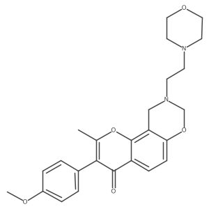 3-(4-methoxyphenyl)-2-methyl-9-(2-morpholinoethyl)-9,10-dihydrochromeno[8,7-e][1,3]oxazin-4(8H)-one结构式