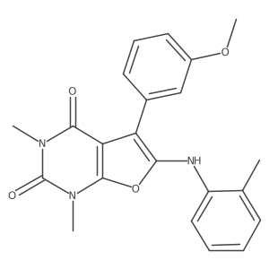 5-(3-methoxyphenyl)-1,3-dimethyl-6-(o-tolylamino)furo[2,3-d]pyrimidine-2,4(1H,3H)-dione Structure