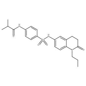 N-(4-(N-(2-oxo-1-propyl-1,2,3,4-tetrahydroquinolin-6-yl)sulfamoyl)phenyl)isobutyramide结构式