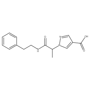 1-[1-Methyl-2-oxo-2-[(2-phenylethyl)amino]ethyl]-1H-pyrazole-4-carboxylic acid结构式