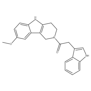 2-(1H-indol-3-yl)-1-(8-methoxy-1,3,4,5-tetrahydro-2H-pyrido[4,3-b]indol-2-yl)ethanone Structure
