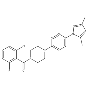 (2-chloro-6-fluorophenyl)(4-(6-(3,5-dimethyl-1H-pyrazol-1-yl)pyridazin-3-yl)piperazin-1-yl)methanone结构式