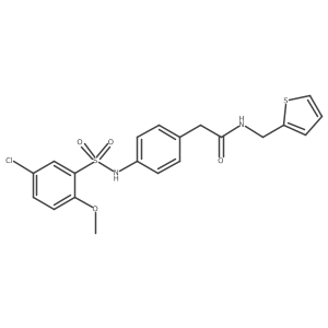 2-[4-(5-chloro-2-methoxybenzenesulfonamido)phenyl]-N-[(thiophen-2-yl)methyl]acetamide结构式