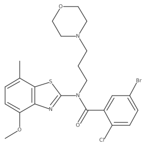 5-Bromo-2-chloro-N-(4-methoxy-7-methyl-2-benzothiazolyl)-N-[3-(4-morpholinyl)propyl]benzamide结构式