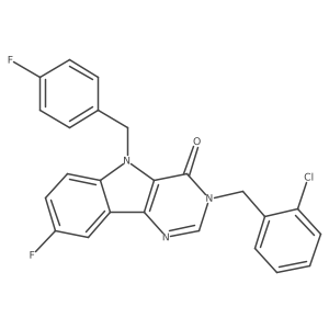 3-(2-chlorobenzyl)-8-fluoro-5-(4-fluorobenzyl)-3H-pyrimido[5,4-b]indol-4(5H)-one Structure