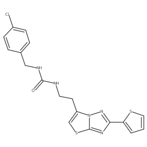 1-(4-Chlorobenzyl)-3-(2-(2-(thiophen-2-yl)thiazolo[3,2-b][1,2,4]triazol-6-yl)ethyl)urea结构式