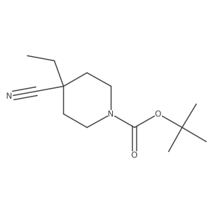 Tert-butyl 4-cyano-4-ethylpiperidine-1-carboxylate结构式