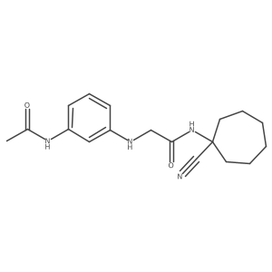 N-(1-cyanocycloheptyl)-2-[(3-acetamidophenyl)amino]acetamide Structure