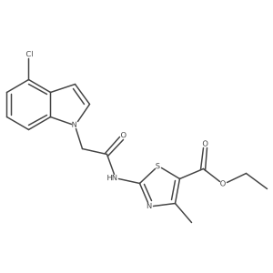 ethyl 2-{[(4-chloro-1H-indol-1-yl)acetyl]amino}-4-methyl-1,3-thiazole-5-carboxylate结构式