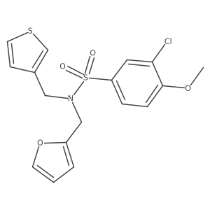 3-chloro-N-(furan-2-ylmethyl)-4-methoxy-N-(thiophen-3-ylmethyl)benzenesulfonamide结构式