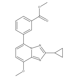 Methyl 3-(2-cyclopropyl-8-methoxy[1,2,4]triazolo[1,5-a]pyridin-5-yl)benzoate结构式