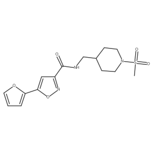5-(furan-2-yl)-N-((1-(methylsulfonyl)piperidin-4-yl)methyl)isoxazole-3-carboxamide Structure