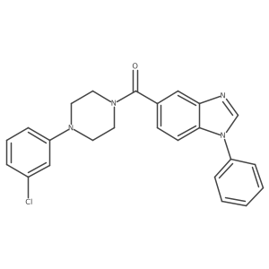 (4-(3-chlorophenyl)piperazin-1-yl)(1-phenyl-1H-benzo[d]imidazol-5-yl)methanone结构式