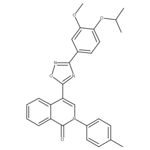 4-(3-(4-isopropoxy-3-methoxyphenyl)-1,2,4-oxadiazol-5-yl)-2-(p-tolyl)isoquinolin-1(2H)-one结构式