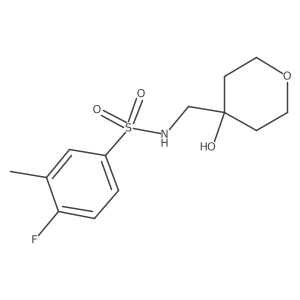 4-fluoro-N-((4-hydroxytetrahydro-2H-pyran-4-yl)methyl)-3-methylbenzenesulfonamide结构式
