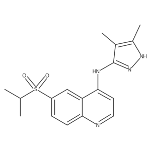 N-(4,5-dimethyl-1H-pyrazol-3-yl)-6-[(1-methylethyl)sulfonyl]-4-quinolinamine结构式