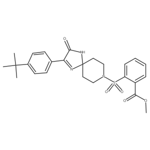 Methyl 2-{[2-(4-tert-butylphenyl)-3-oxo-1,4,8-triazaspiro[4.5]dec-1-en-8-yl]sulfonyl}benzoate结构式
