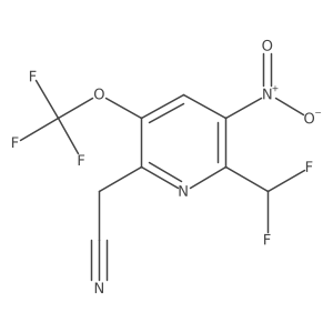 2-(Difluoromethyl)-3-nitro-5-(trifluoromethoxy)pyridine-6-acetonitrile结构式