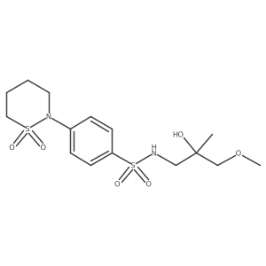4-(1,1-dioxido-1,2-thiazinan-2-yl)-N-(2-hydroxy-3-methoxy-2-methylpropyl)benzenesulfonamide Structure