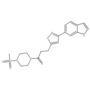 3-[3-(1H-indol-6-yl)-1,2,4-oxadiazol-5-yl]-1-[4-(methylsulfonyl)piperazin-1-yl]propan-1-one Structure