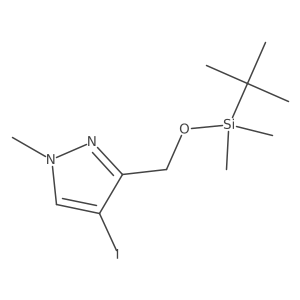 3-(((Tert-butyldimethylsilyl)oxy)methyl)-4-iodo-1-methyl-1H-pyrazole结构式