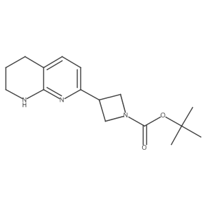 Tert-butyl 3-(5,6,7,8-tetrahydro-1,8-naphthyridin-2-YL)azetidine-1-carboxylate结构式