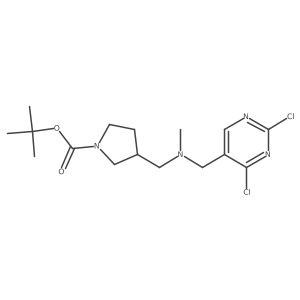 tert-Butyl 3-((((2,4-dichloropyrimidin-5-yl)methyl)(methyl)amino)methyl)pyrrolidine-1-carboxylate Structure