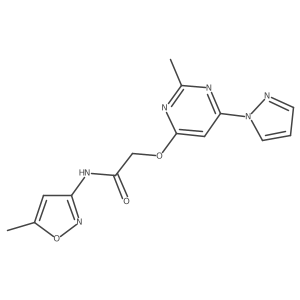 2-((2-methyl-6-(1H-pyrazol-1-yl)pyrimidin-4-yl)oxy)-N-(5-methylisoxazol-3-yl)acetamide Structure