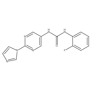 1-(2-(1H-imidazol-1-yl)pyrimidin-5-yl)-3-(2-fluorophenyl)urea结构式