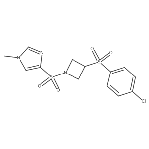 4-((3-((4-chlorophenyl)sulfonyl)azetidin-1-yl)sulfonyl)-1-methyl-1H-imidazole Structure