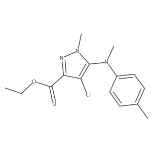Ethyl 4-chloro-1-methyl-5-(methyl(p-tolyl)amino)-1H-pyrazole-3-carboxylate结构式