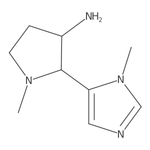 1-methyl-2-(1-methyl-1H-imidazol-5-yl)pyrrolidin-3-amine结构式