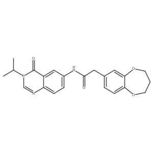 2-(3,4-dihydro-2H-1,5-benzodioxepin-7-yl)-N-[4-oxo-3-(propan-2-yl)-3,4-dihydroquinazolin-6-yl]acetamide结构式