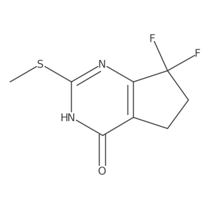 7,7-Difluoro-2-(methylthio)-6,7-dihydro-3H-cyclopenta[d]pyrimidin-4(5H)-one Structure