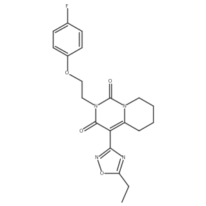 4-(5-ethyl-1,2,4-oxadiazol-3-yl)-2-[2-(4-fluorophenoxy)ethyl]-5,6,7,8-tetrahydro-1H-pyrido[1,2-c]pyrimidine-1,3(2H)-dione结构式